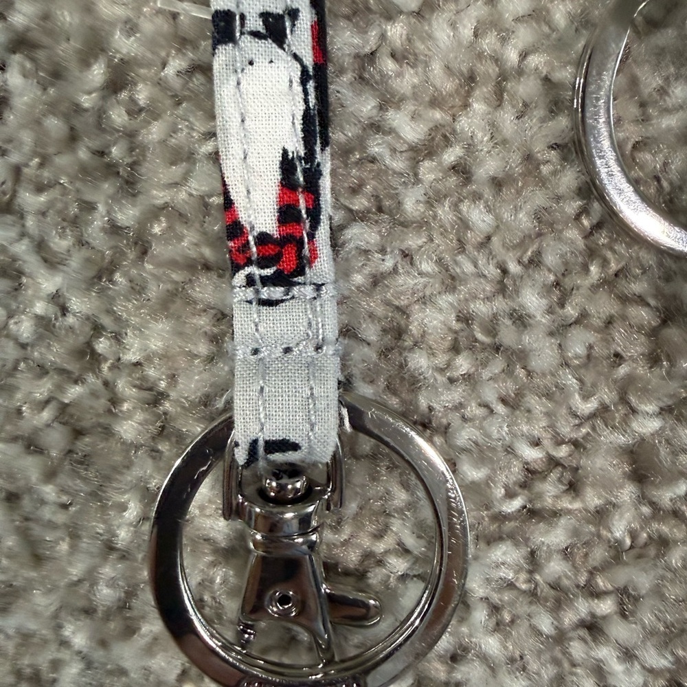 Vera Bradley Fabric Lanyards – Set of 3 floral plaid and penguin keychain - Picture 3 of 5